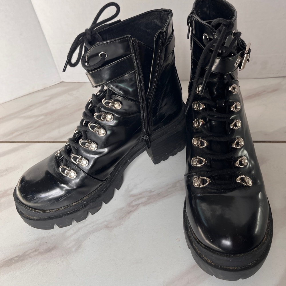 Jeffrey Campbell "Czech" Platform Combat Boots. PRE OWNED SIZE 9M - Picture 5 of 12